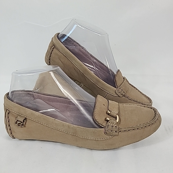 UGG Callen Suede Driving Women's Loafers in Tan/Nude Size US 6.5 EU 37.5 EUC - Picture 1 of 10